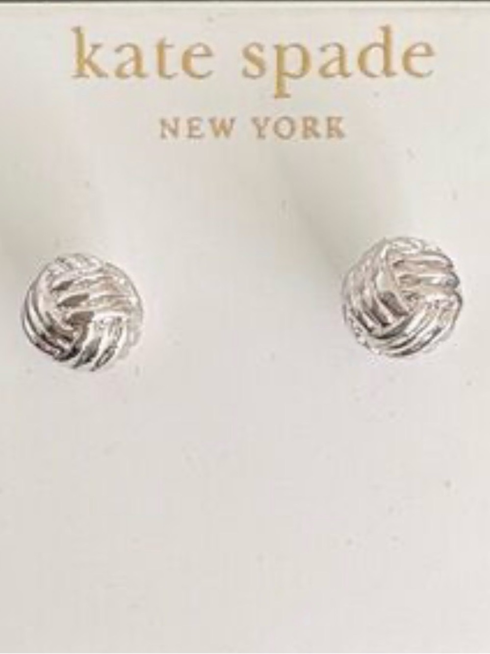 NWT Kate Spade Polished Silver Knot Stud Earrings